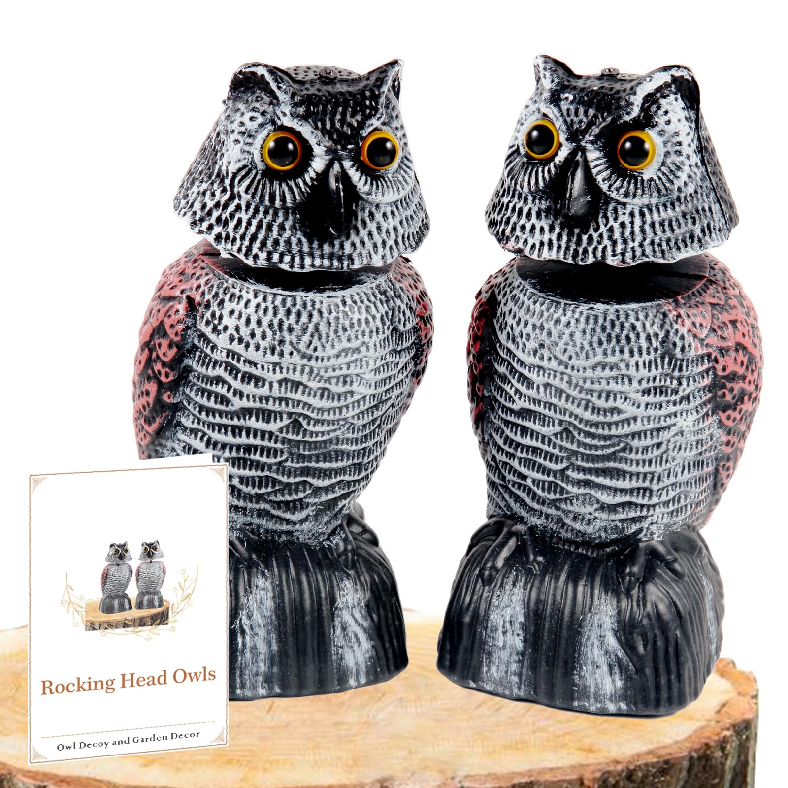 Amazon.com : BobbleHead Owl Decoys Sculpture to Scare Birds Away
